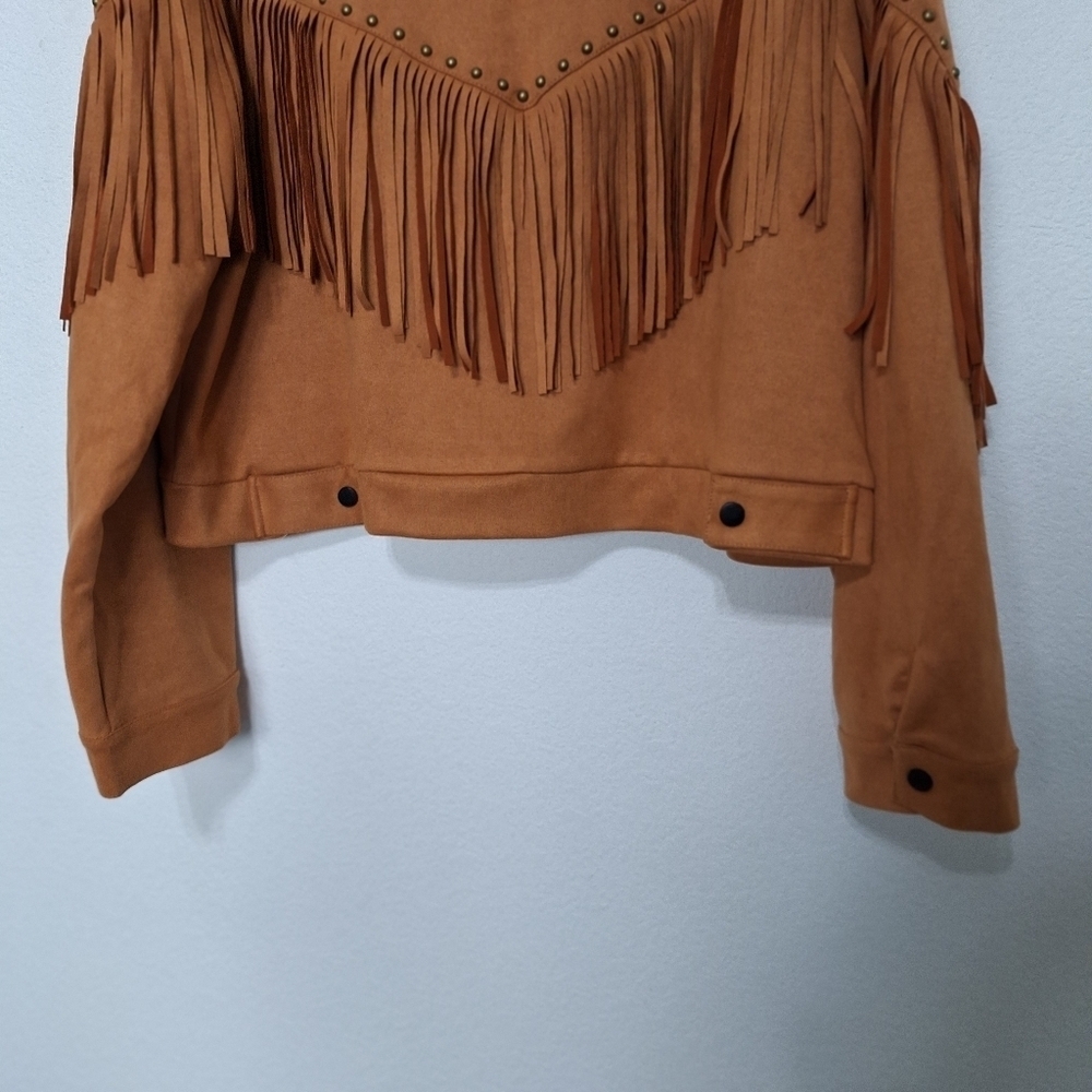 SHEIN Curve Faux Suede Western Cowgirl Equestrian Fringe Jacket Plus Size 4XL - Picture 7 of 10